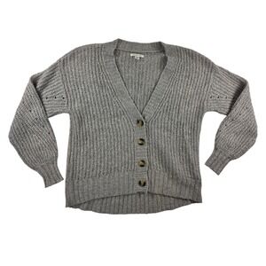 American Eagle Men's XS Grey Knit Sweater Cardigan Button Down Vneck Fall School